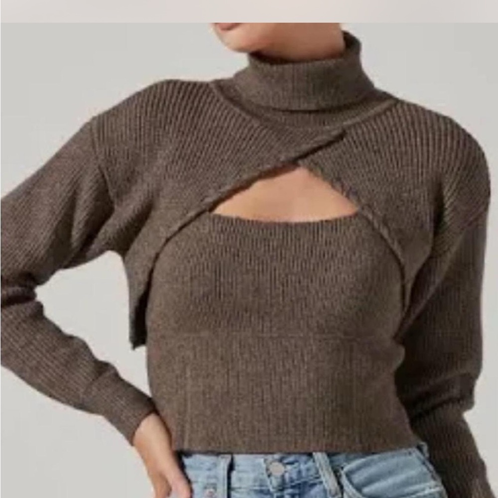 Astr The Label Knit Shrug and Tank Set